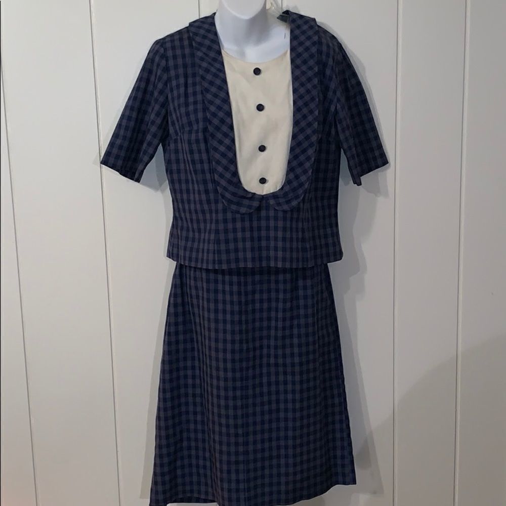 VTG 60s Stacey Ames blue checked outfit